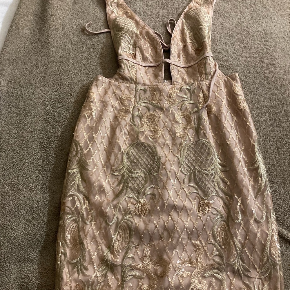 Elegant Gold Embroidered Dress